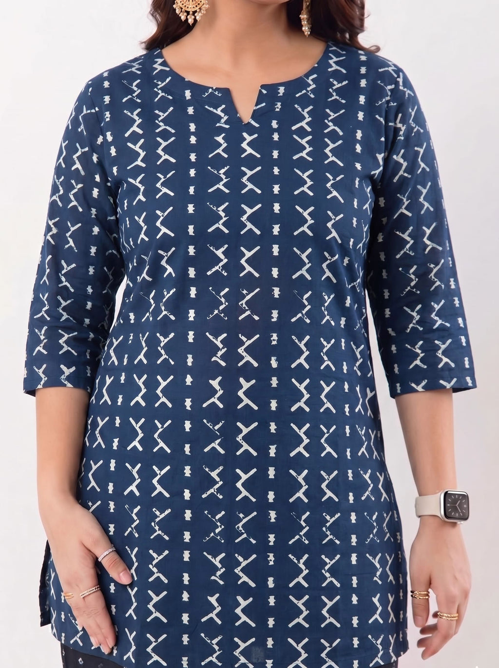 Cotton Kurta Pyjama Co-ord Set – Navy Blue