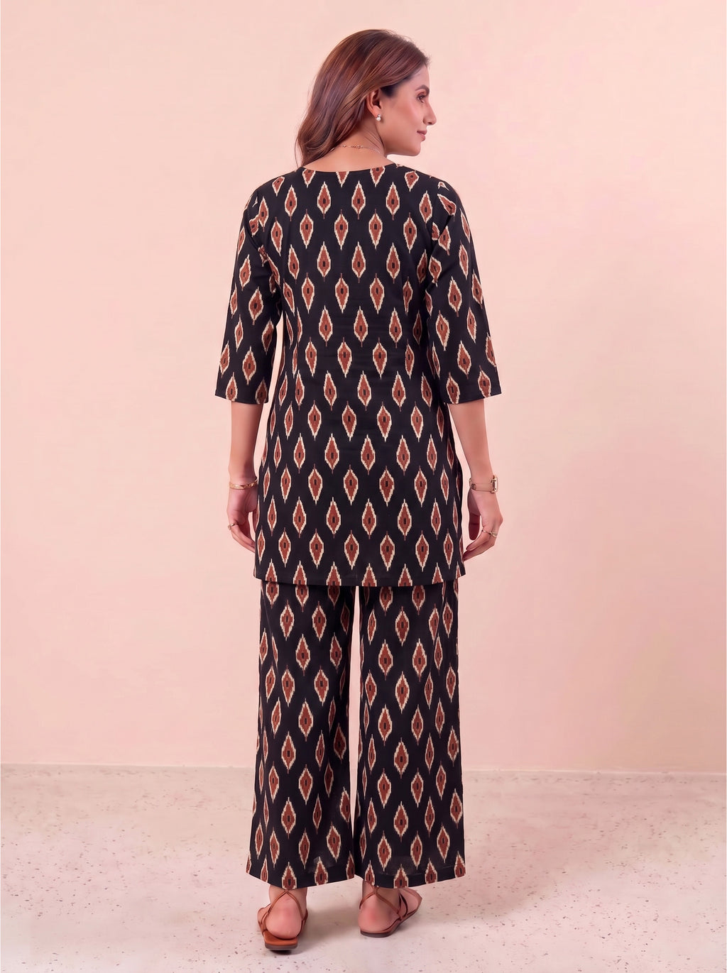Cotton Kurta Pyjama Co-ord Set - Ikat