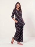 Cotton Kurta Pyjama Co-ord Set - Ikat
