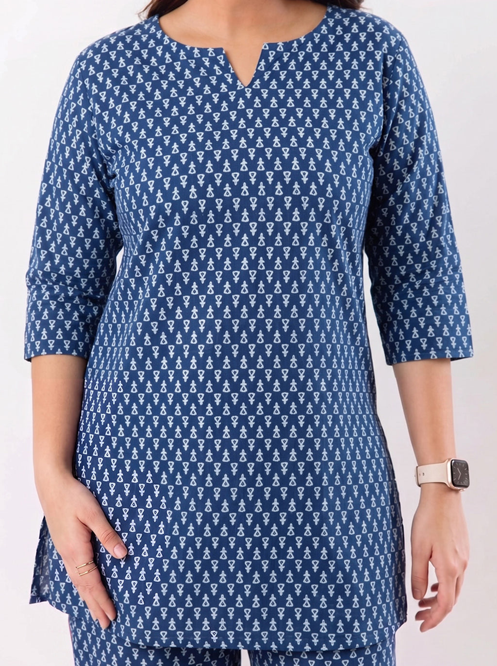 Cotton Kurta Pyjama Co-ord Set – Indigo