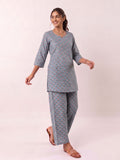 Cotton Kurta Pyjama Co-ord Set – Grey