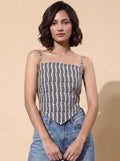 Cotton Backless Scarf Top – Off White