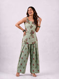 Cotton Corset Kurti Salwar Set – Green
