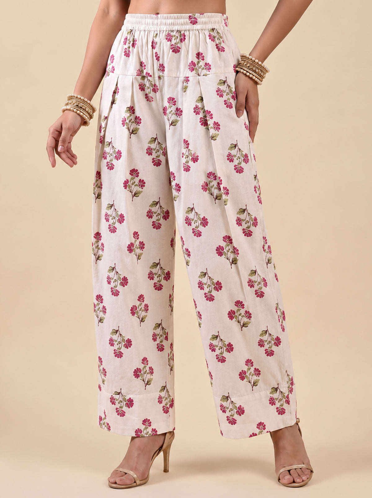 Halter Neck Kurti Palazzo Set – Pink