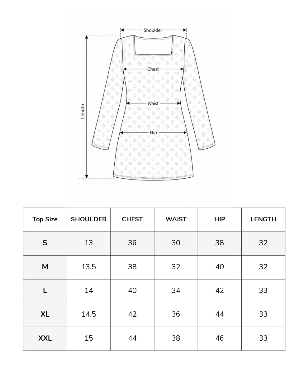Cotton Square Neck Kurti Top – Black