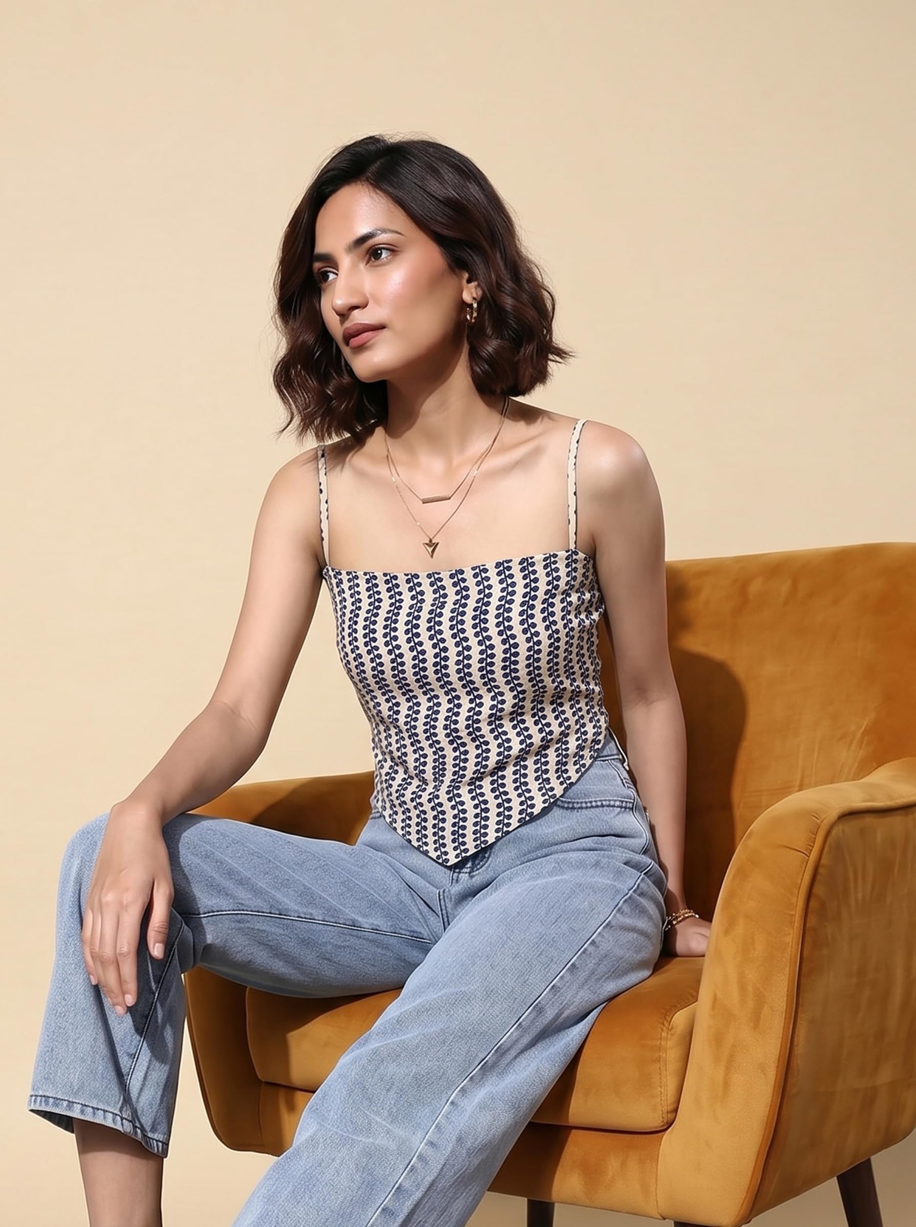 Cotton Backless Scarf Top – Off White
