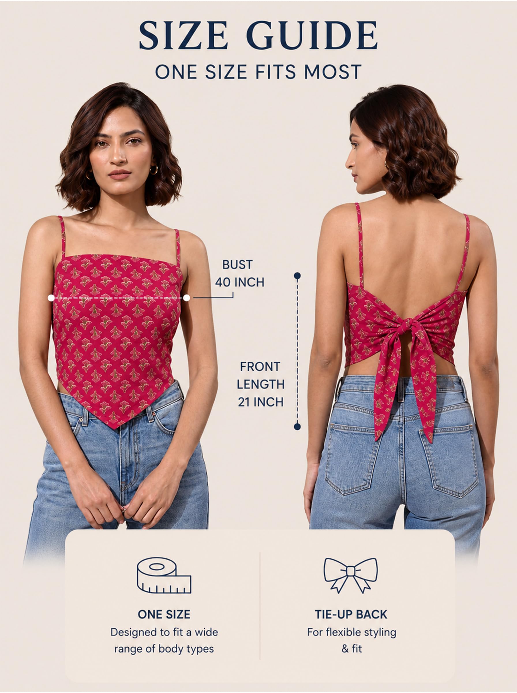 Cotton Backless Scarf Top – Pink