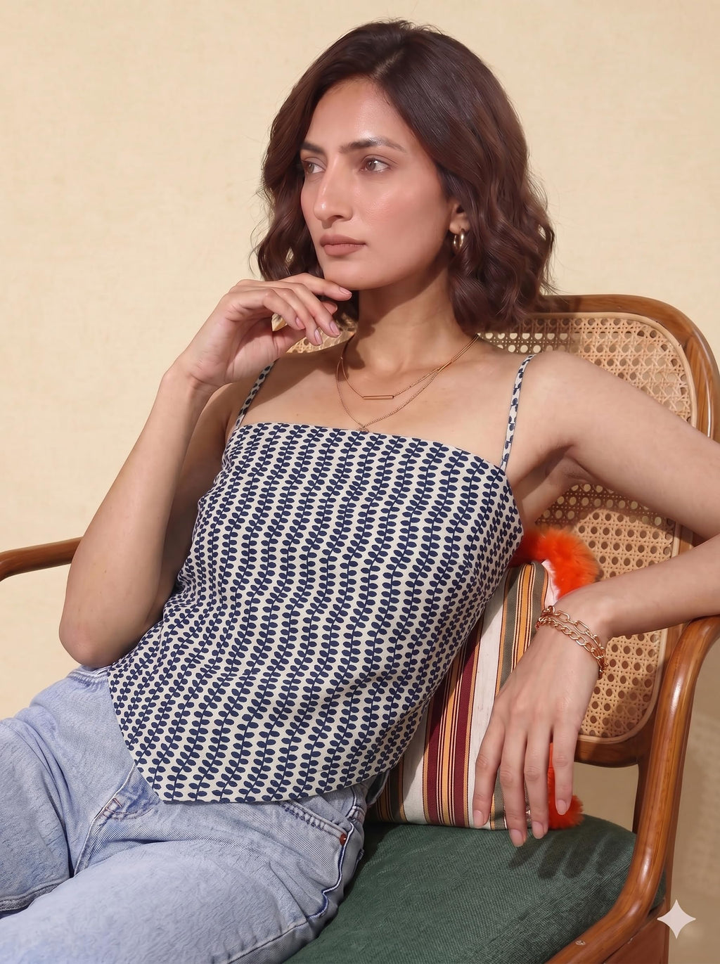 Cotton Backless Scarf Top – Off White