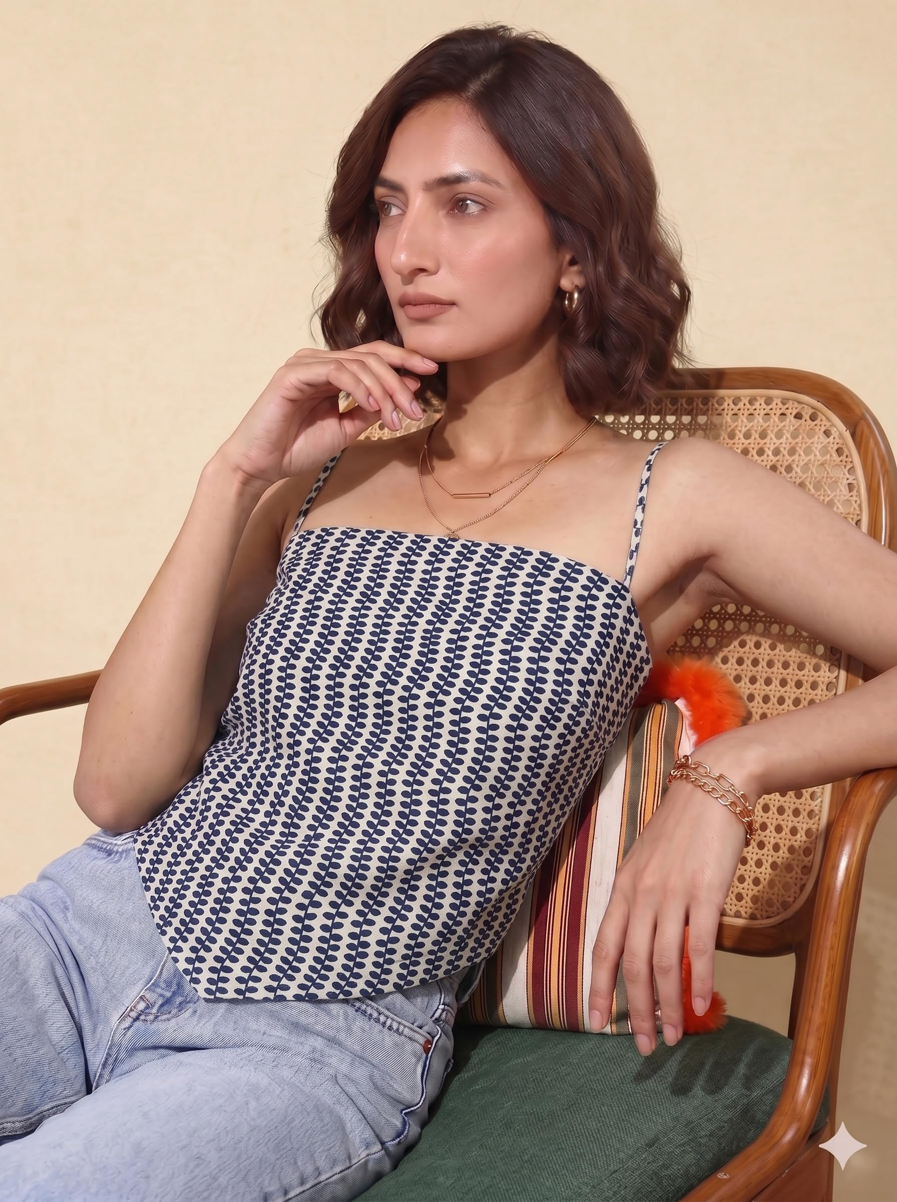 Cotton Backless Scarf Top – Off White