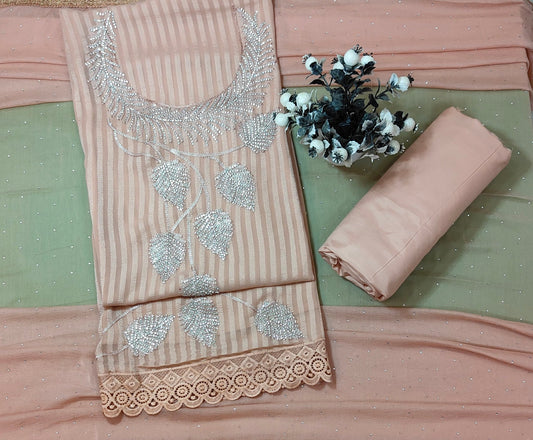 Rang Rooh - Georgette with Jarkan Work and Shiffon Dupatta Unstitched Salwar Suit Set