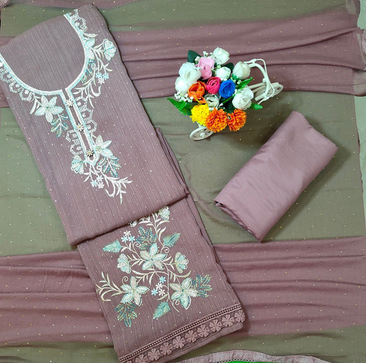 Rang Rooh - Georgette with Jarkan Work and Shiffon Dupatta Unstitched Salwar Suit Set