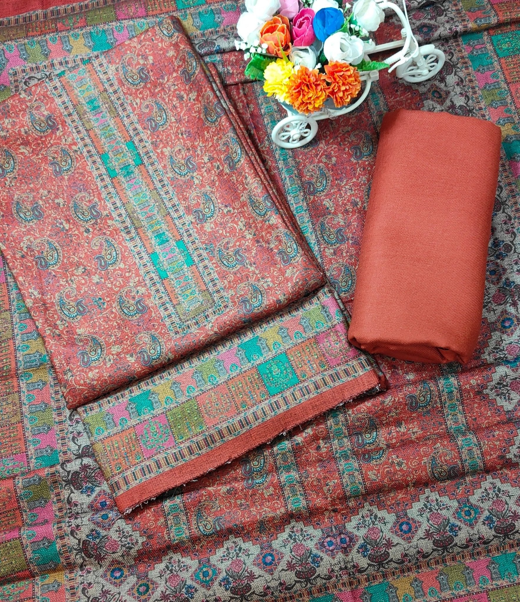 Rang Rooh - Pashmina Woollen With Stoll Unstitched Salwar Suit Set