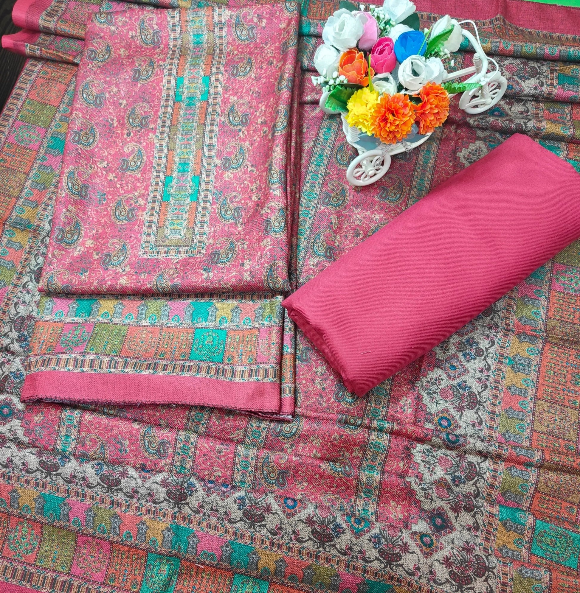 Rang Rooh - Pashmina Woollen With Stoll Unstitched Salwar Suit Set