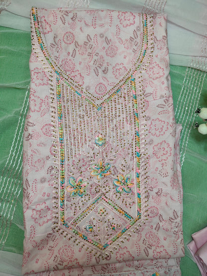 Cotton with Shiffon Dupatta Dress Material