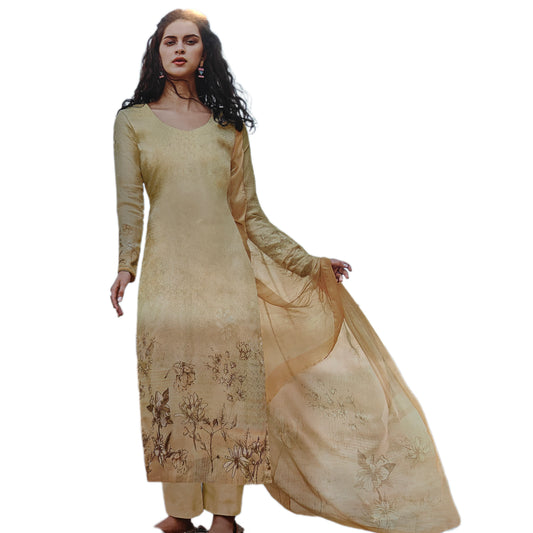 Woollen Dress Material With Chiffon Dupatta