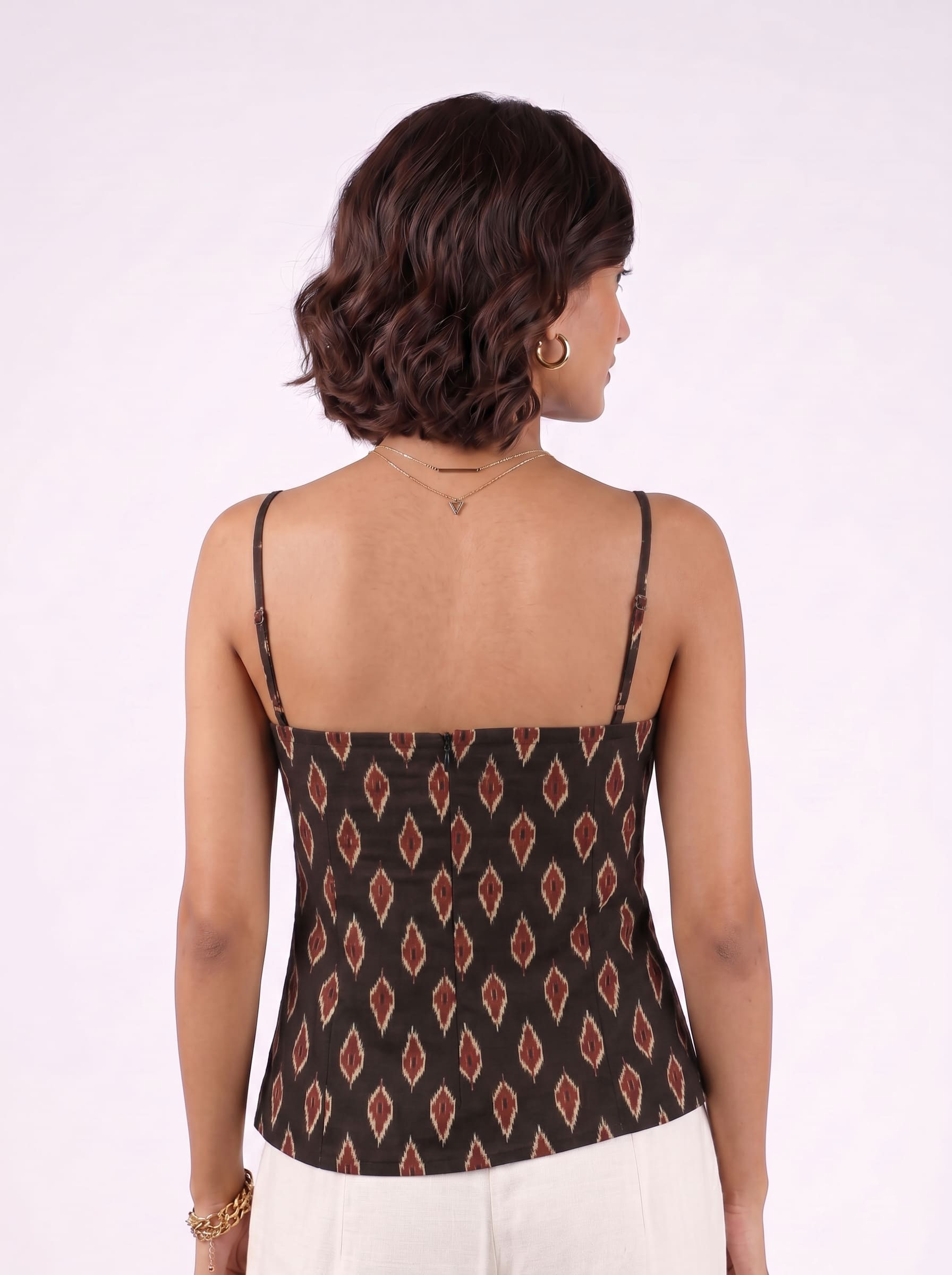 Black V-Neck Printed Top - Image 2