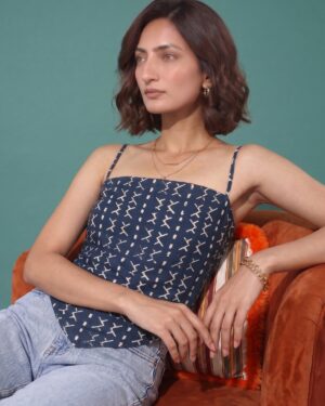 Indigo Scarf Top