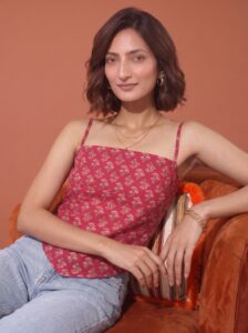 Rose Red Scarf Top