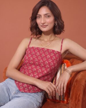 Rose Red Scarf Top