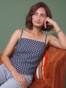 Blue Scarf Top