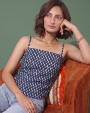 Blue Scarf Top