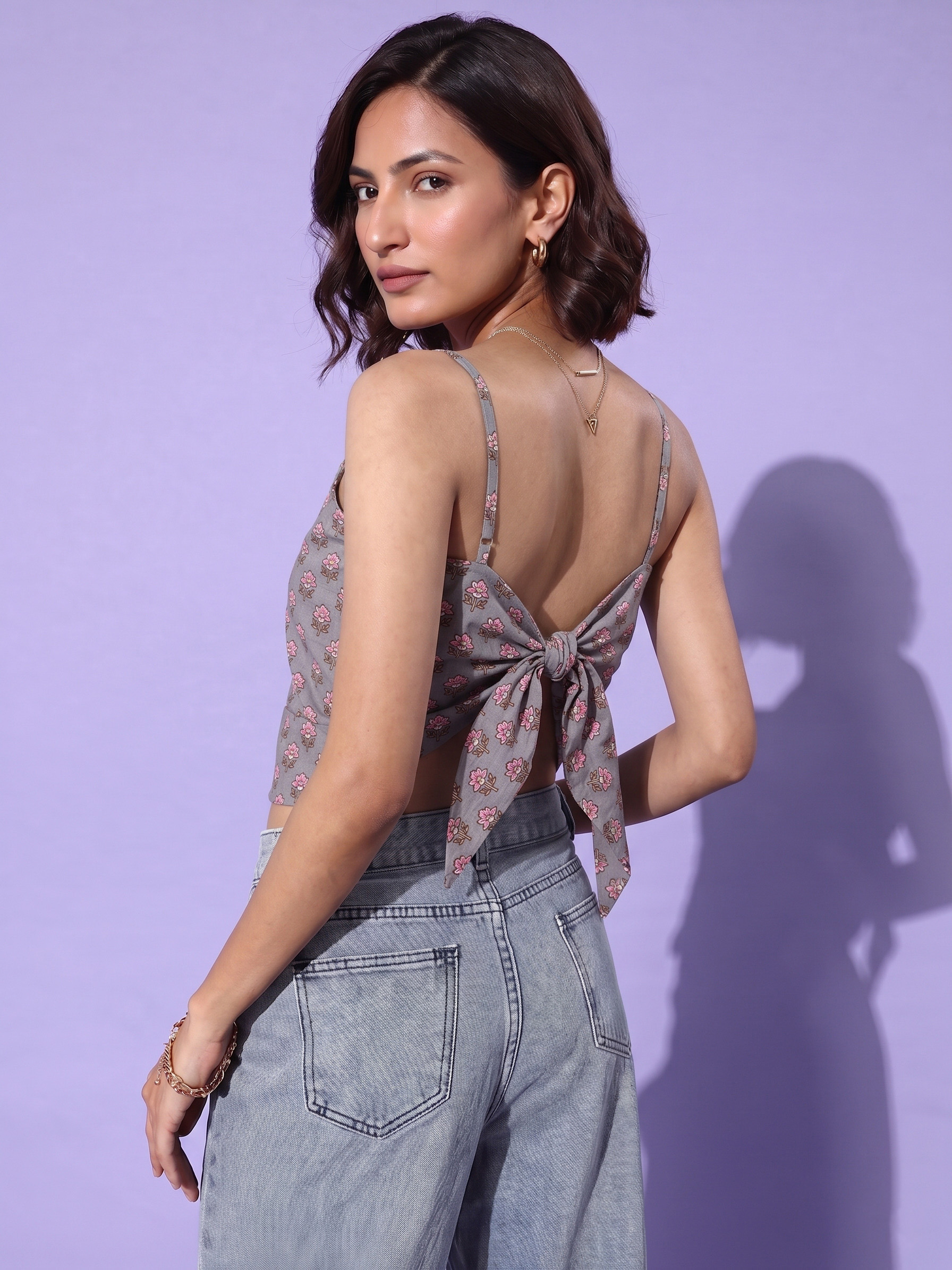 Grey Scarf Top - Image 2
