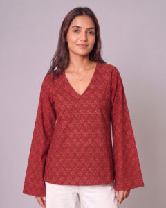Rose Red - Bell Sleeves Kurti