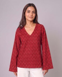 Rose Red - Bell Sleeves Kurti