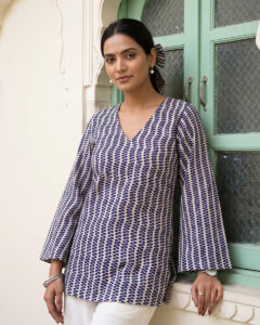 Off White - Bell Sleeves Kurti