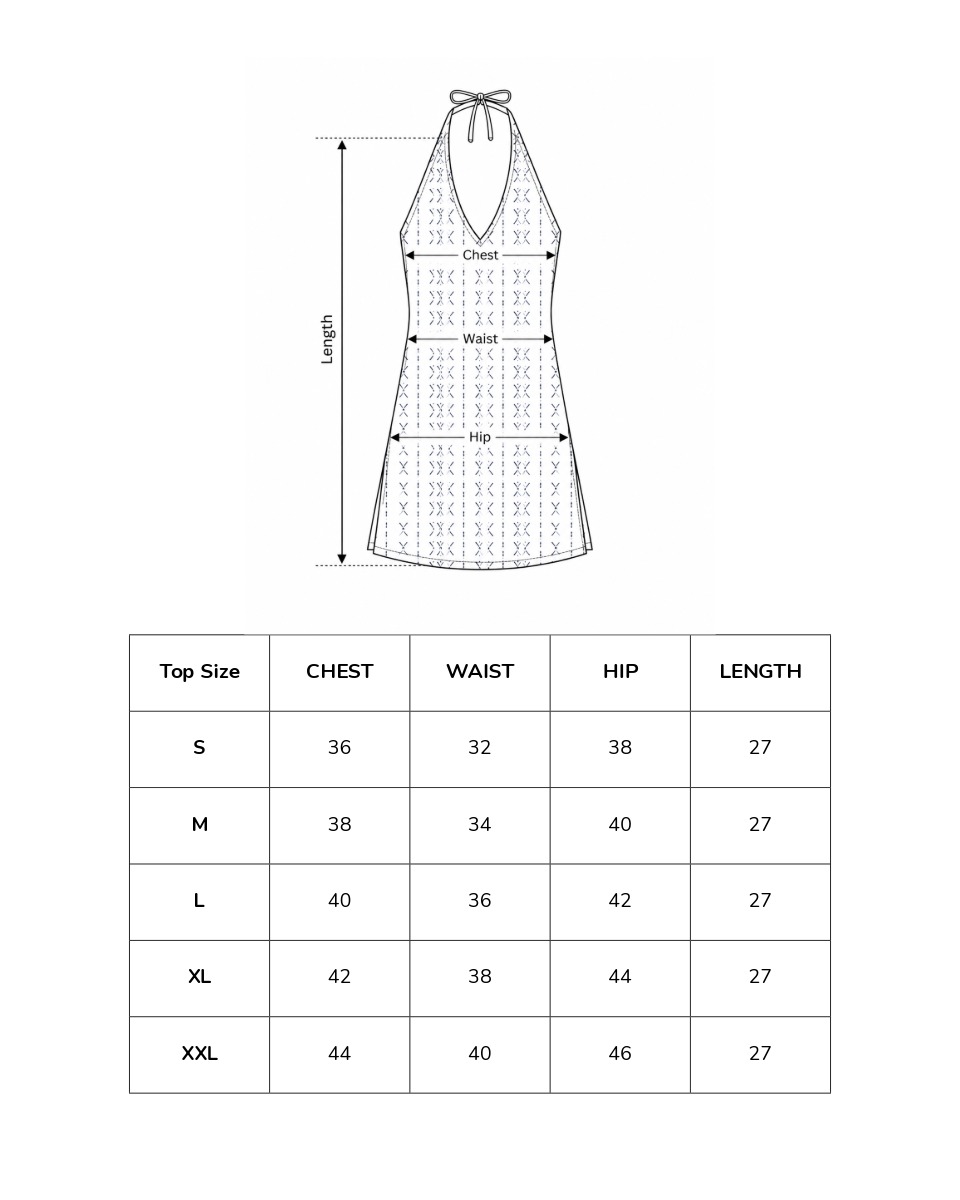 Blue Print Halter Neck Short Kurti |Lace-up Back - Image 3