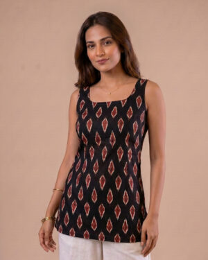 Black - Deep Back Short Kurti